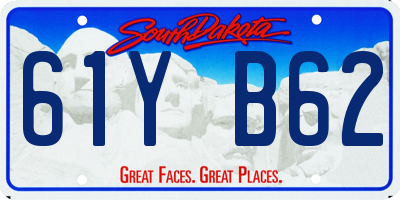 SD license plate 61YB62