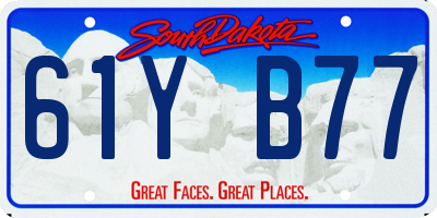SD license plate 61YB77