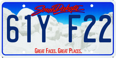 SD license plate 61YF22