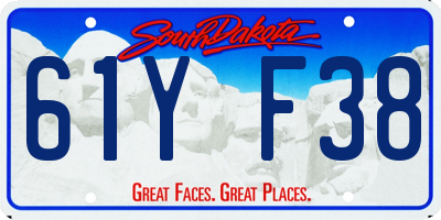 SD license plate 61YF38