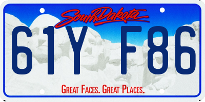 SD license plate 61YF86