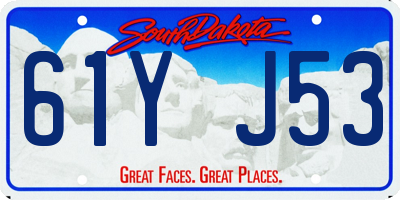 SD license plate 61YJ53