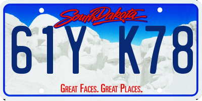 SD license plate 61YK78