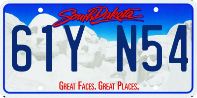 SD license plate 61YN54