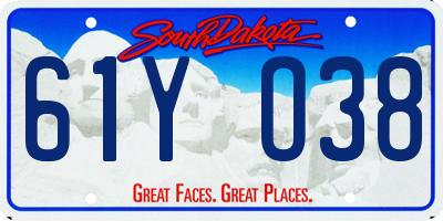 SD license plate 61YO38