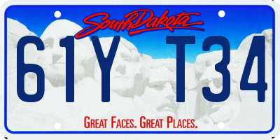 SD license plate 61YT34