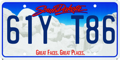 SD license plate 61YT86