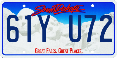 SD license plate 61YU72