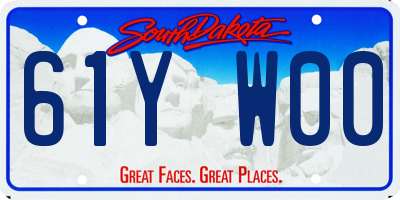SD license plate 61YW00