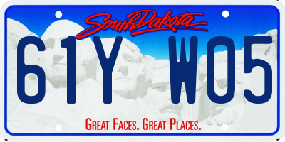 SD license plate 61YW05