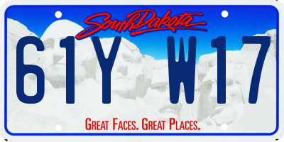 SD license plate 61YW17