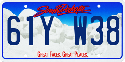 SD license plate 61YW38