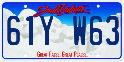 SD license plate 61YW63