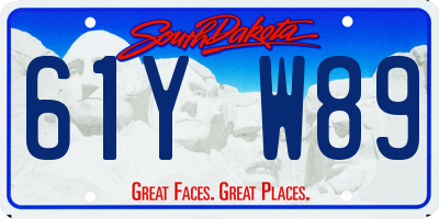 SD license plate 61YW89