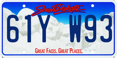 SD license plate 61YW93