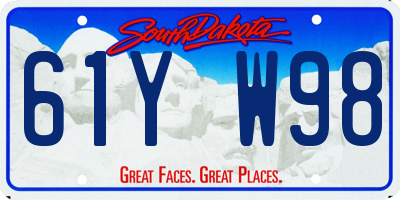 SD license plate 61YW98