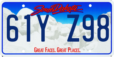SD license plate 61YZ98