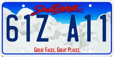 SD license plate 61ZA11