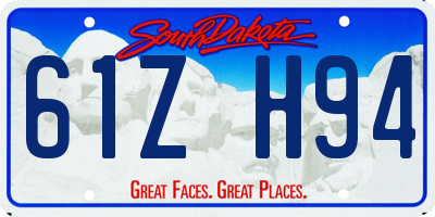 SD license plate 61ZH94