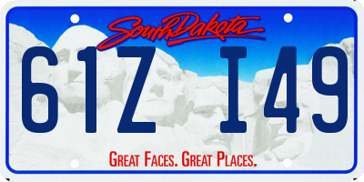SD license plate 61ZI49