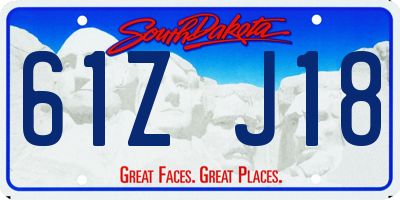 SD license plate 61ZJ18