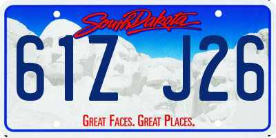 SD license plate 61ZJ26