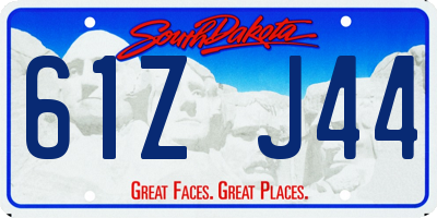 SD license plate 61ZJ44
