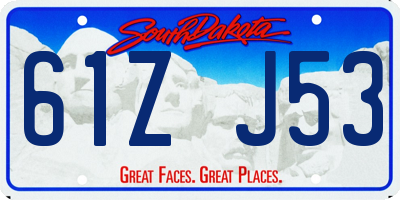 SD license plate 61ZJ53