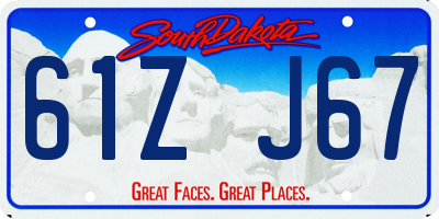 SD license plate 61ZJ67