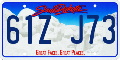 SD license plate 61ZJ73
