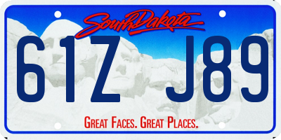 SD license plate 61ZJ89
