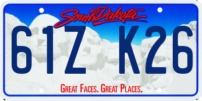 SD license plate 61ZK26