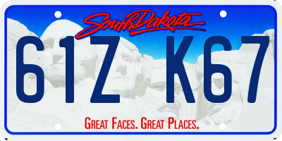 SD license plate 61ZK67