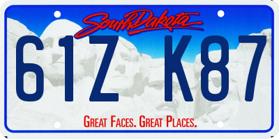 SD license plate 61ZK87