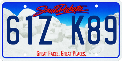 SD license plate 61ZK89