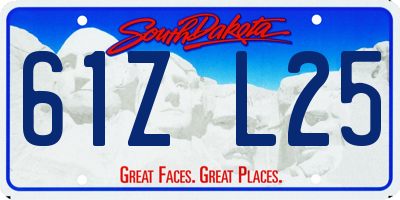 SD license plate 61ZL25