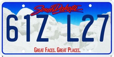 SD license plate 61ZL27