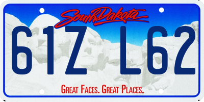 SD license plate 61ZL62