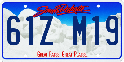 SD license plate 61ZM19