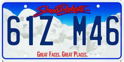SD license plate 61ZM46