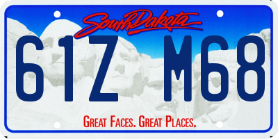 SD license plate 61ZM68