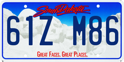 SD license plate 61ZM86