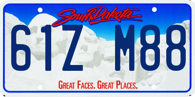 SD license plate 61ZM88