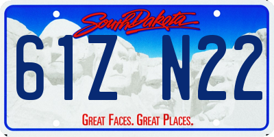 SD license plate 61ZN22