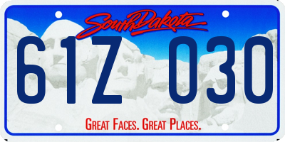 SD license plate 61ZO30