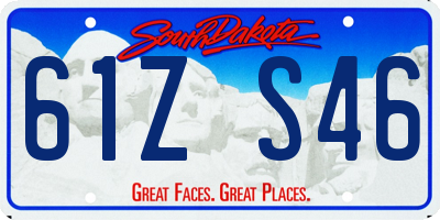 SD license plate 61ZS46