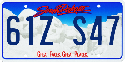 SD license plate 61ZS47