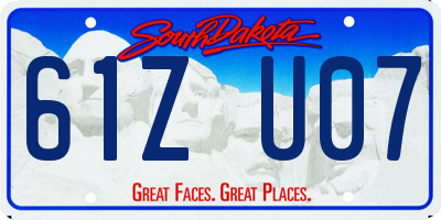 SD license plate 61ZU07