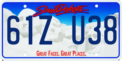 SD license plate 61ZU38