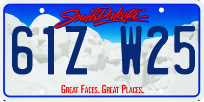 SD license plate 61ZW25